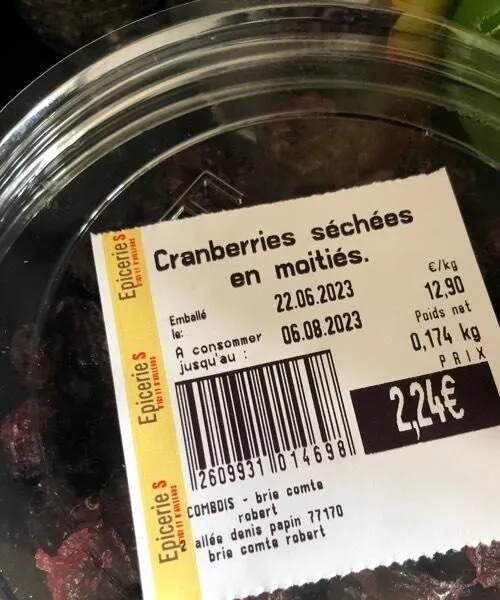 Cranberries séchées