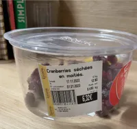 Cranverries séchées en moitiés