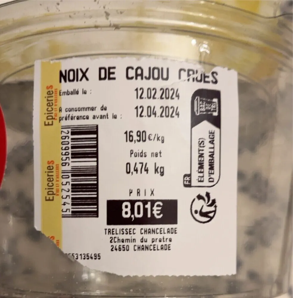 Noix de cajou crues