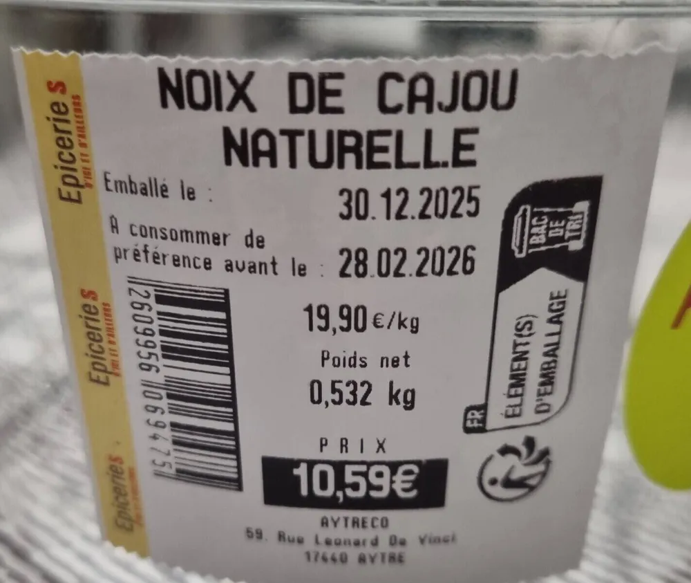 Noix de cajou naturelle