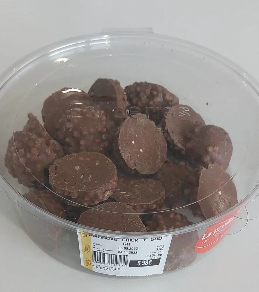 Guimauve enrobée chocolat + céréales