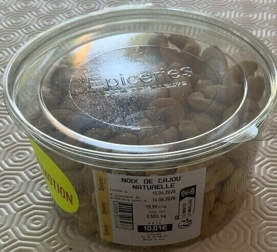 Noix de cajoux grillée sans sel