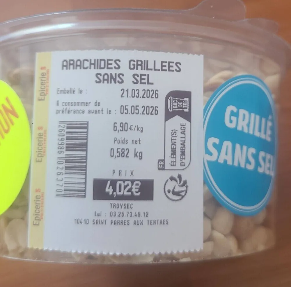 Arachides grillées sans sel
