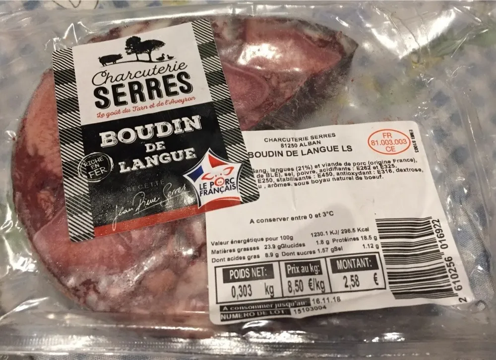 Boudin de langue