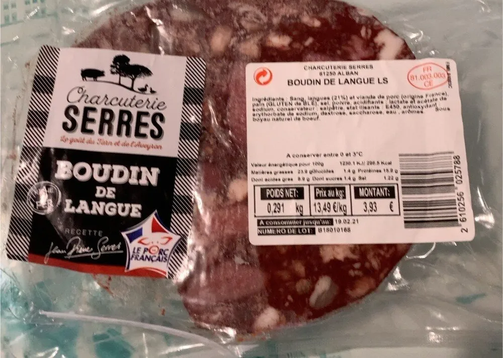 Boudin de langue