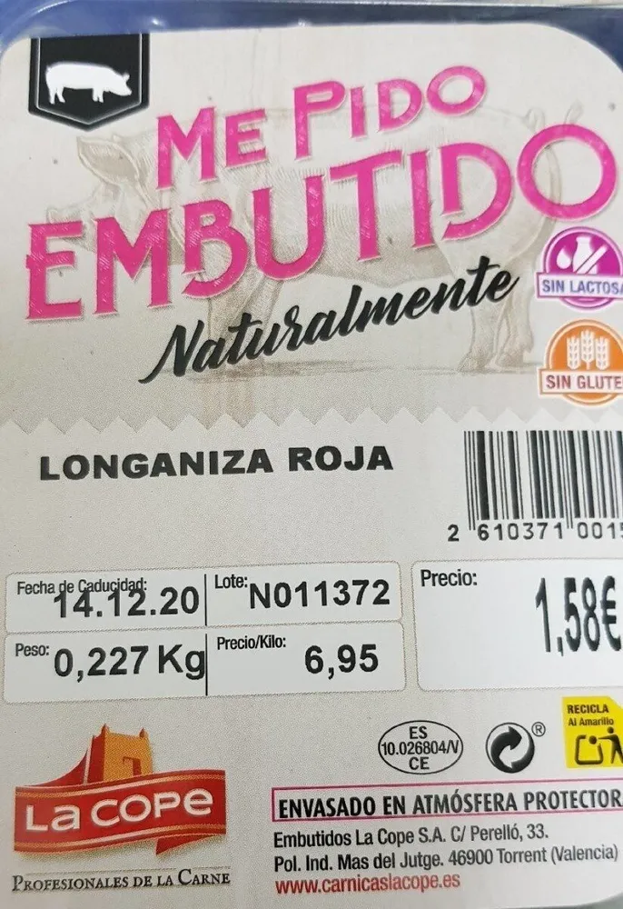 Longaniza roja la cope