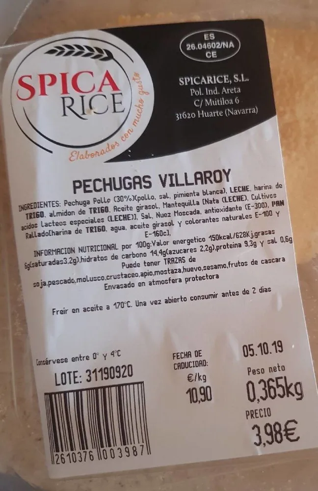 Pechugas villaroy