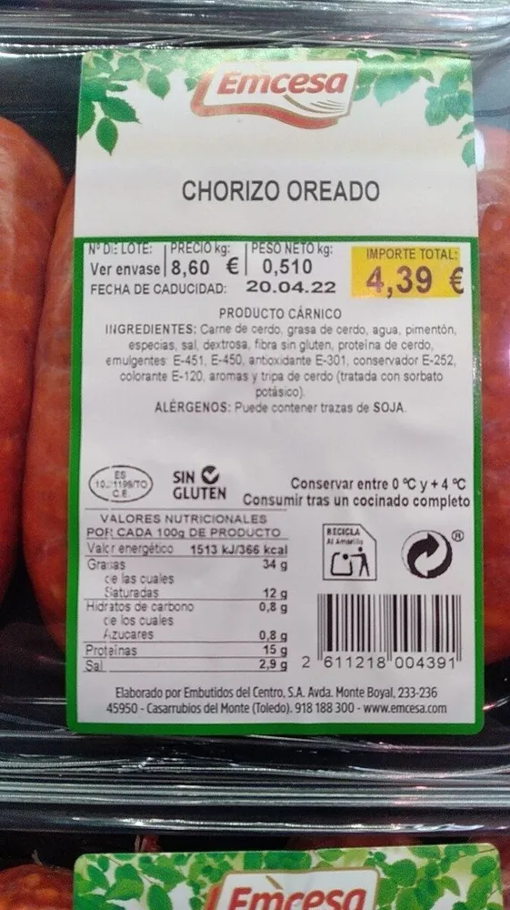 Chorizo oreado