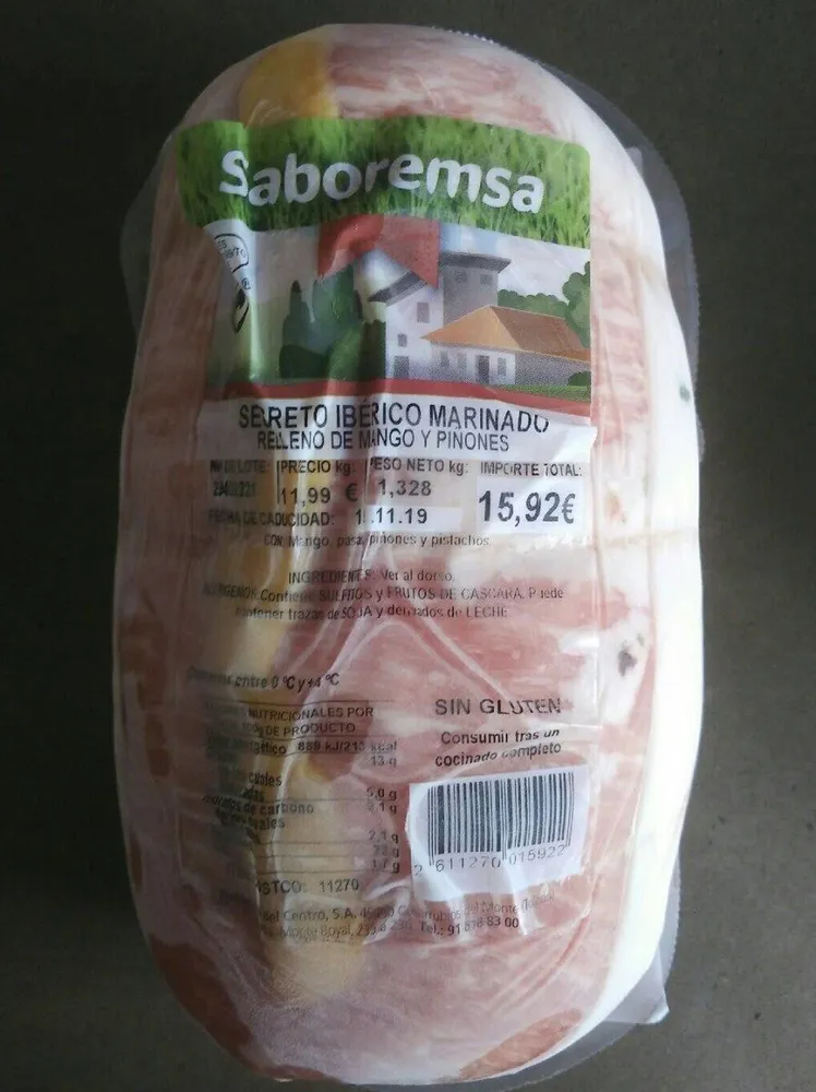 Secreto Ibérico Marinado Relleno de mango y piñones
