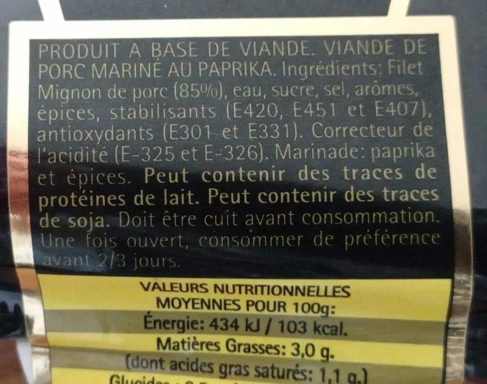 Filet mignon de porc mariné barbecue elpozo