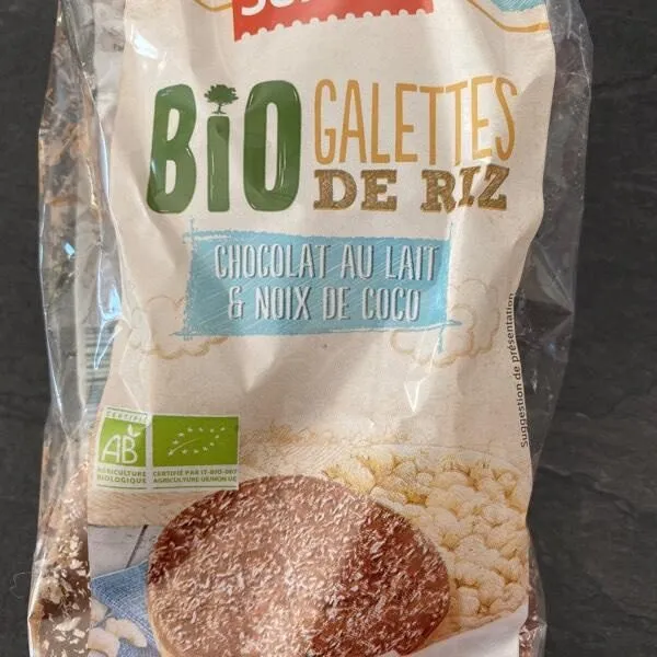 Galettes de riz  chocolat au lait noix de coco