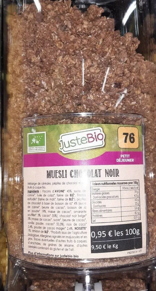 Muesli chocolat noir