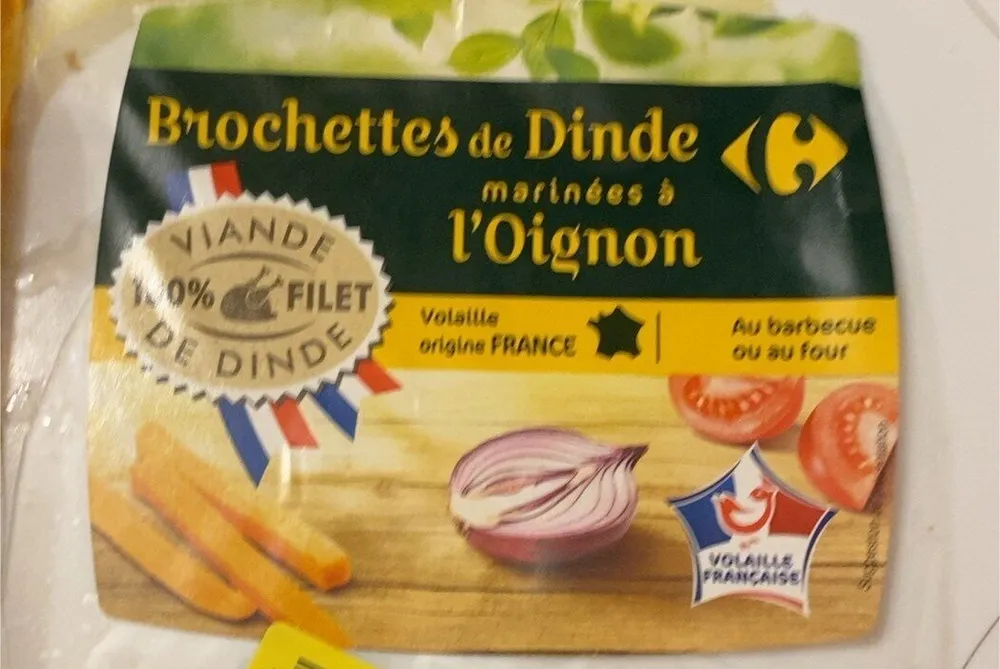 Brochettes de dinde marinées à l’oignon