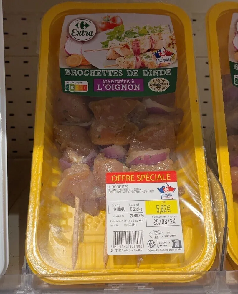 Brochettes de dinde à l'oignon