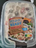 Nudelsalat mit Fleischsalat-Grundlage und Gemüse