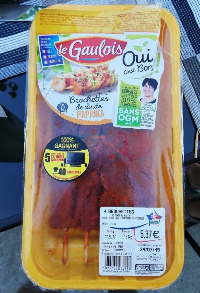 Brochettes de dinde