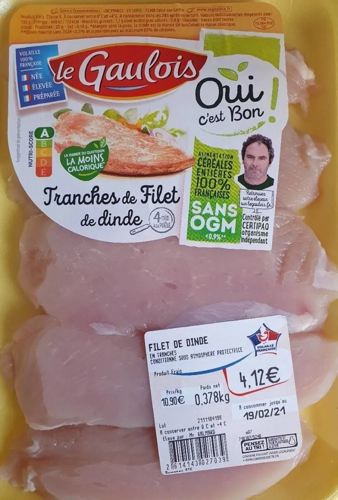 Tranches de filet de dinde