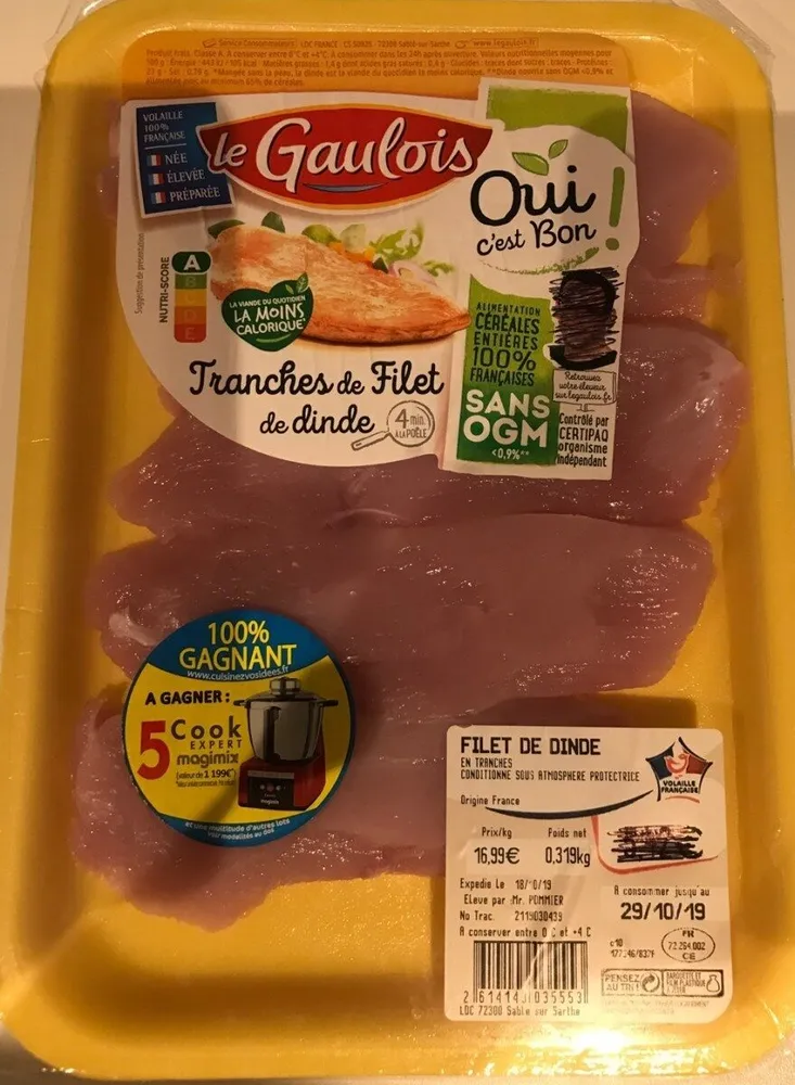 Tranches de filet de dinde