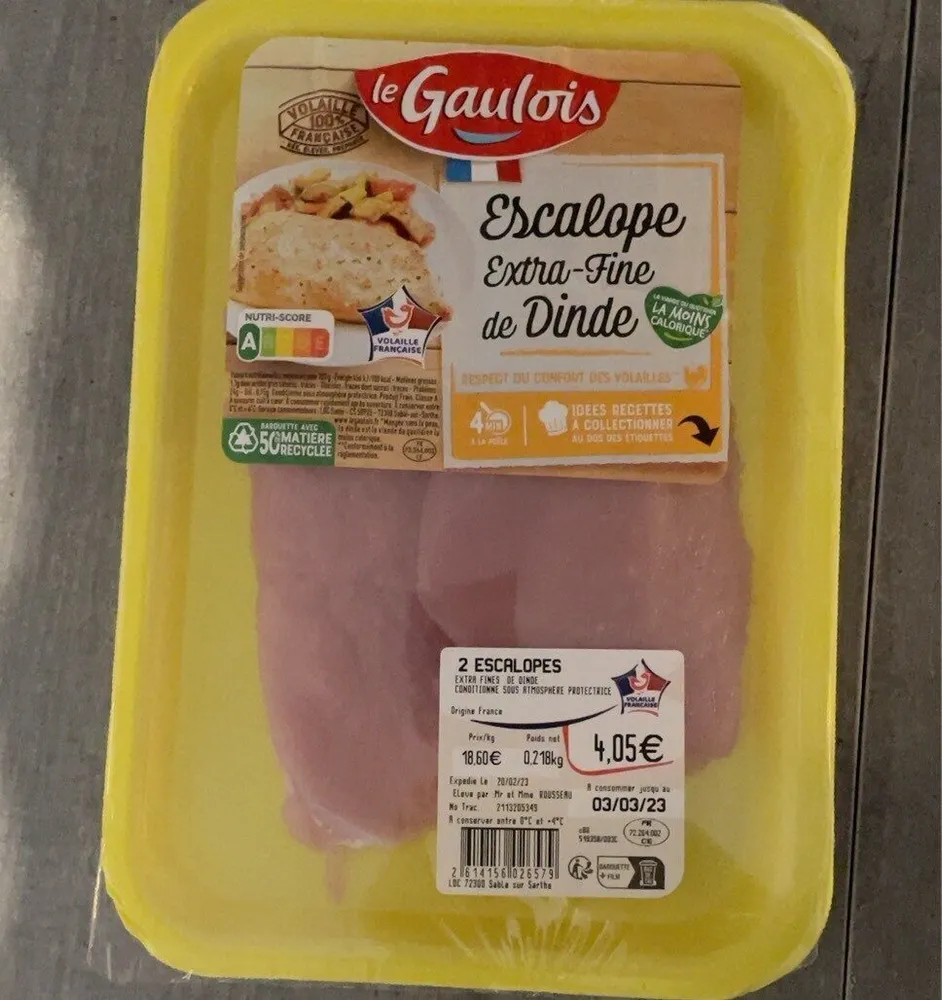 Escalope extra-fine de dinde