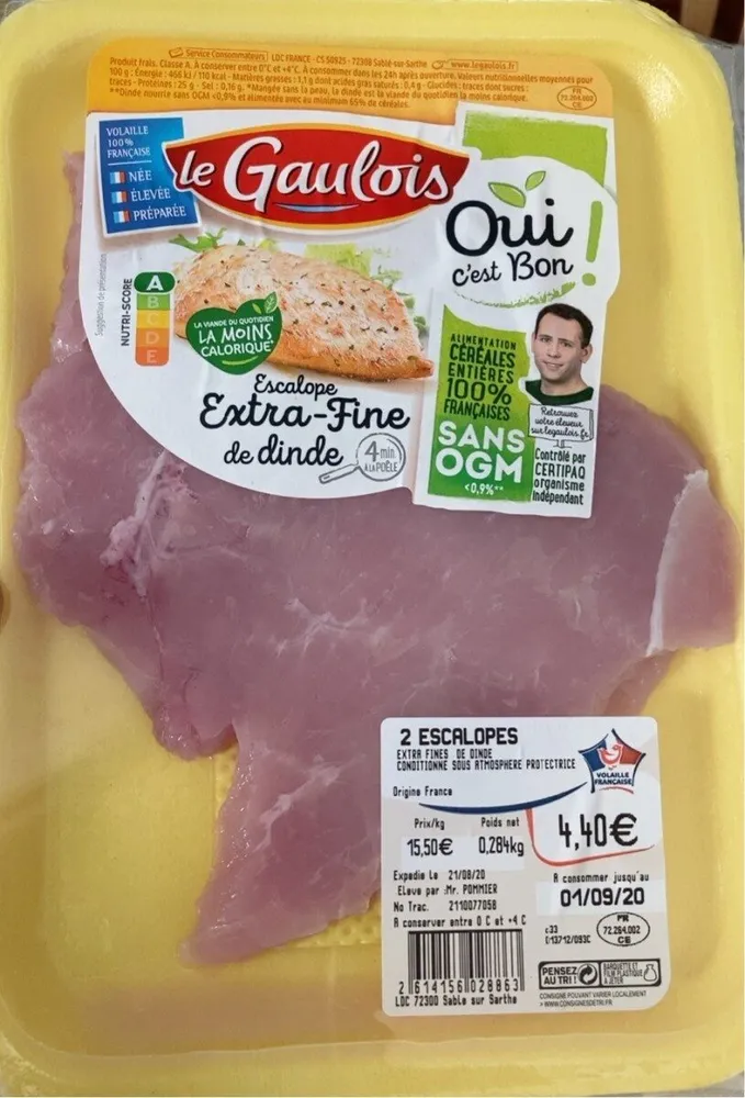 Escalope extra fine de dinde