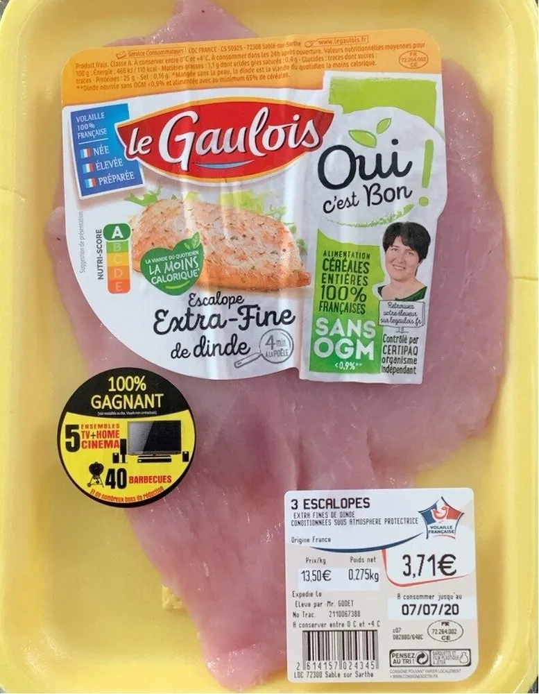 Escalopes extra-fines de dinde