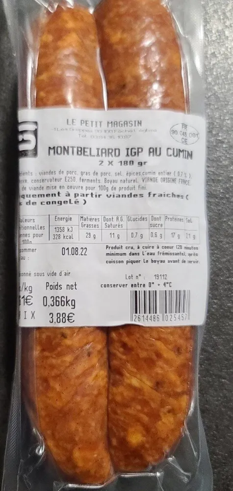 Montbeliard IGP au cumin