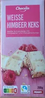 Weisse Schokolade mit Himbeeren und Keks