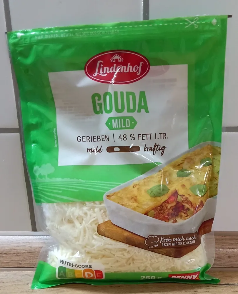 Gouda mild gerieben
