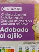 Chuleta de pavo adobada al ajillo