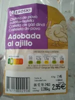 Chuleta de pavo adobada al ajillo