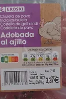 Chuleta de pavo adobada al ajillo
