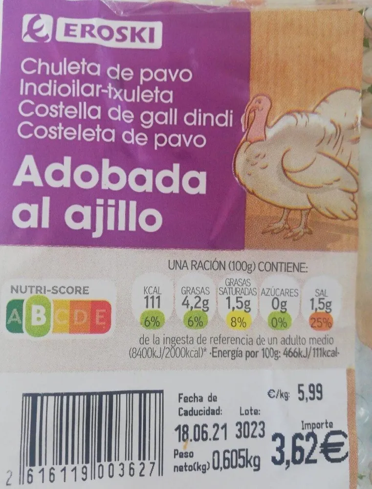 Chuleta de pavo