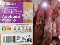 Chuleta pavo adobada al ajillo