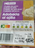 Chuleta de pavo adobada al ajillo