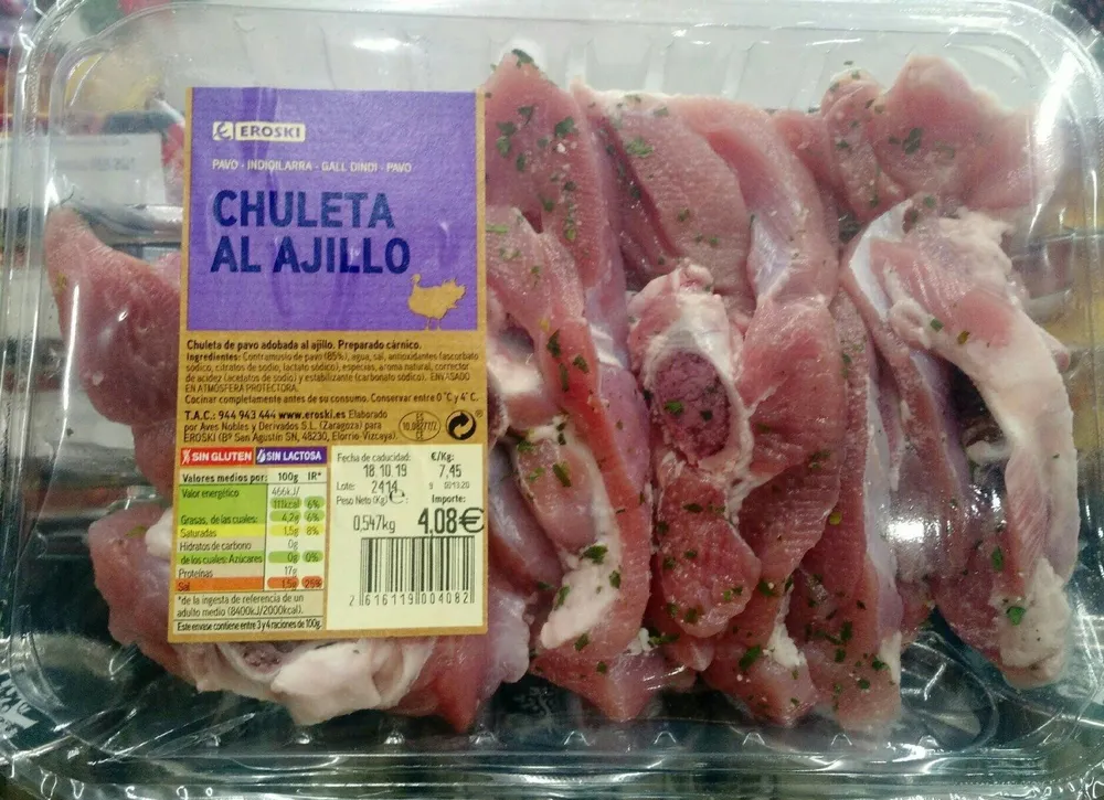 Chuleta al ajillo