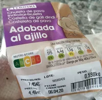 Chuleta de pavo adobada al ajillo