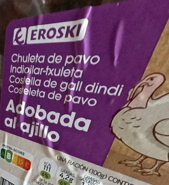 Chuletas de pavo al ajillo