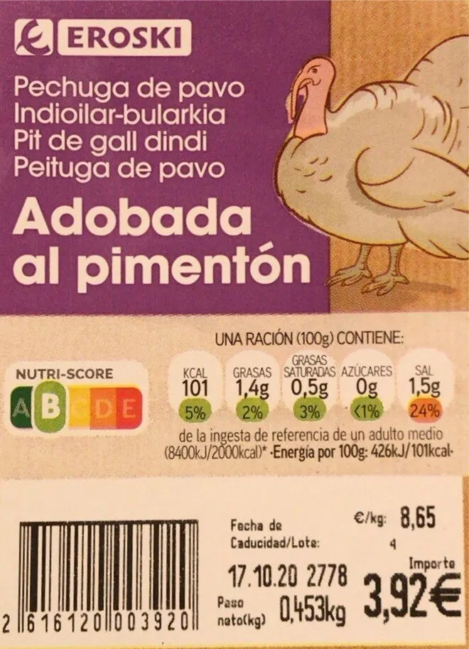 Pechuga de pavo Adobaba al pimentón