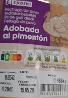 Pechuga de pavo adornada al pimenton