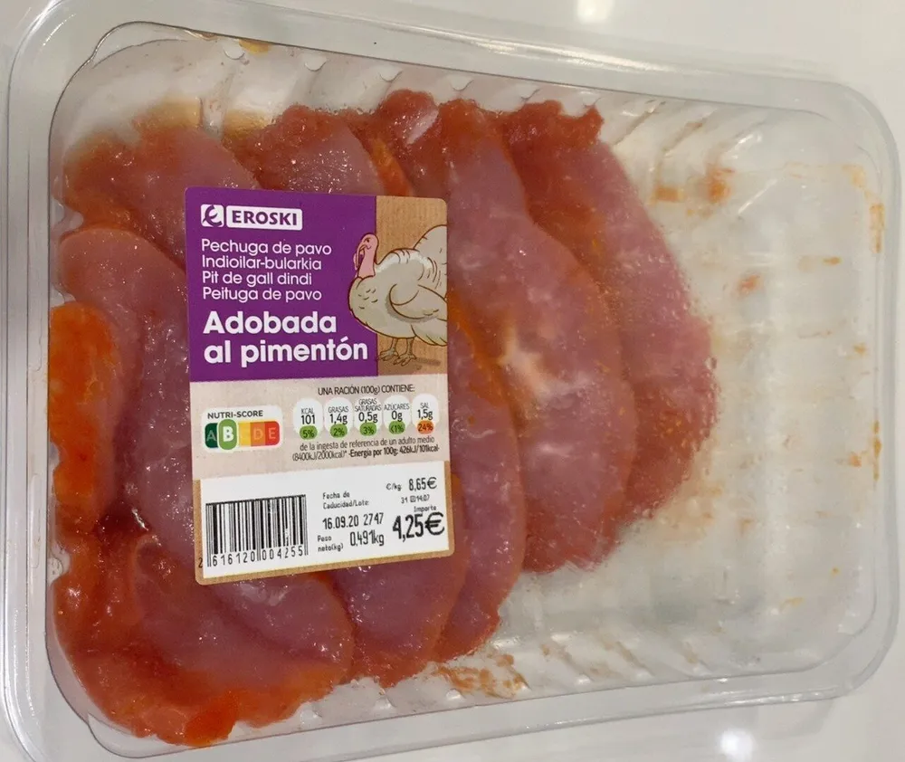 Pechuga de pavo Adobado al pimenton