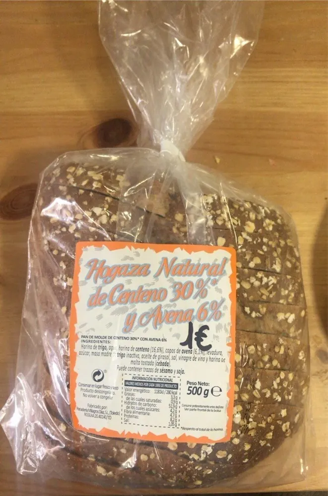 Hogaza Natural de centeno 30% y Avena 6%