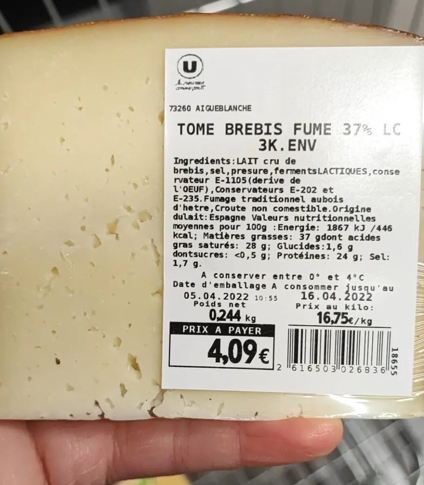 Tome brebis fumé
