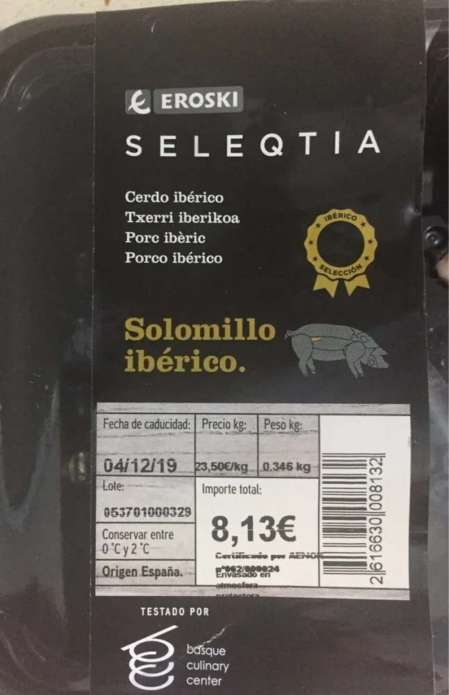 Solomillo iberico de cerdo