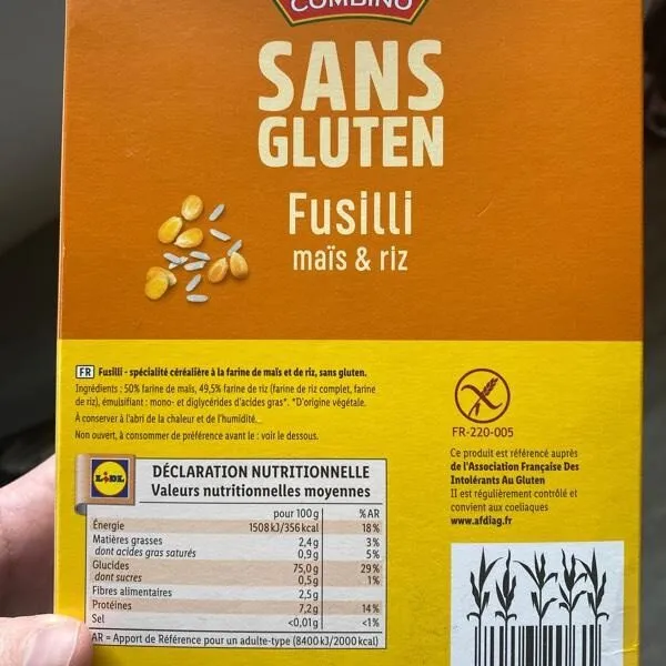 Fusili Sans gluten