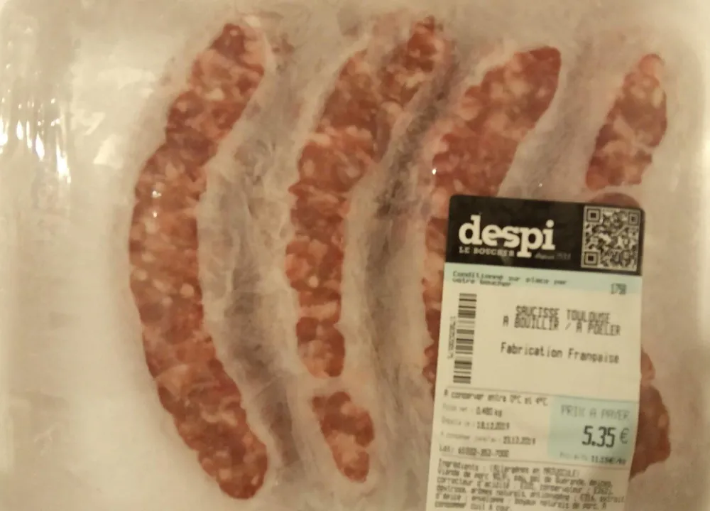 Saucisse Toulouse a bouillir/a poeler