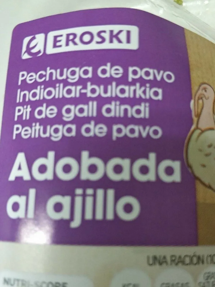 Pechuga de pavo adobada al ajillo