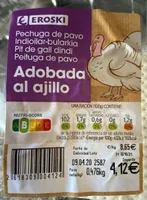 Pechuga de pavo adobada al ajillo