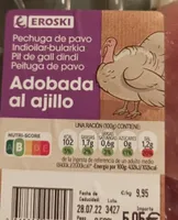 pechuga de pavo adobada al ajillo