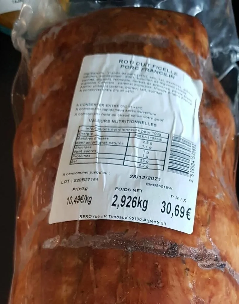 Roti cuit ficelle porc francilin