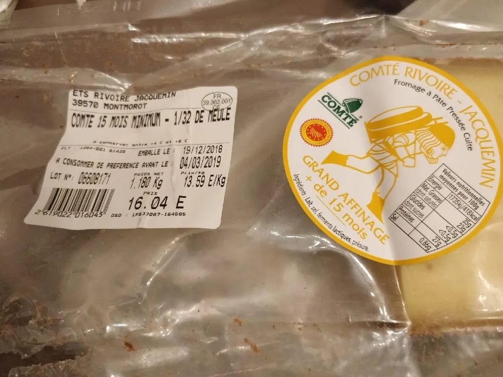 Comté 15 points minimum